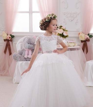 Shop Ivory Ball Gown Sweetheart Sleeveless Long Flower Girl Dress Canada