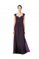 Long Chiffon Sweetheart Bridesmaid with Lace Straps and Keyhole Back