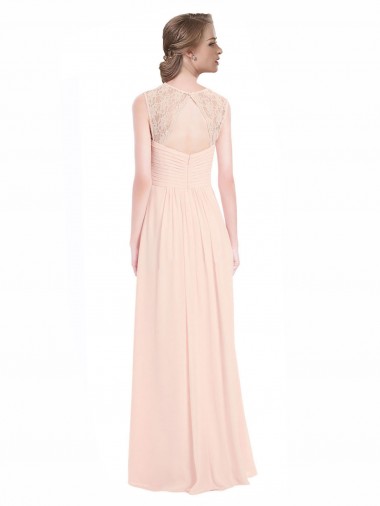 Sweetheart Chiffon Bridesmaid Dress with Lace Straps and Keyhole Back Canada