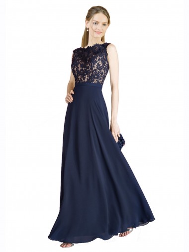 Shop Bateaux Neckline A-Line Lace Bridesmaid Dress / Prom Dress with Top Nude Layer Canada