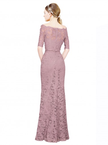 Short Sleeves Crop Top Mermaid Lace Bridesmaid Dress / Prom Dress Canada