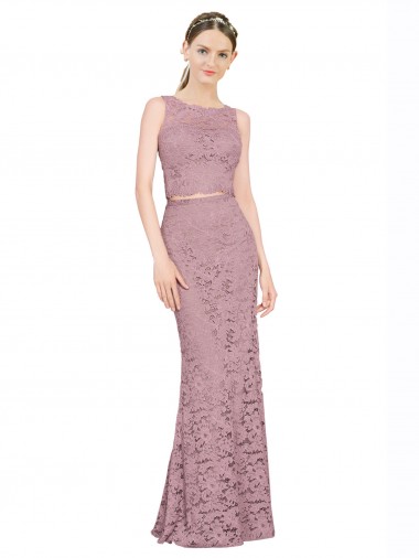 Shop Sleeveless Crop Top High Neck Mermaid Lace Bridesmaid Dress / Prom Dress Canada