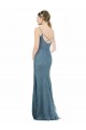 Deep V-Neck All Over Chantilly Lace Bridesmaid Dress with Criss Cross Open Back