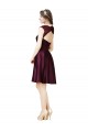 Short Knee Length Lace Cocktail Bridesmaid Dress with Square Neck