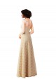 Lace A-Line Long Bridesmaids Dress with Satin Waistband Canada