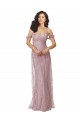 Sweetheart Chantilly Lace Bridesmaid Dress with Off the Shoulder Sleeves