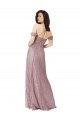 Sweetheart Chantilly Lace Bridesmaid Dress with Off the Shoulder Sleeves