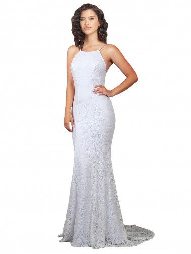 Shop High Neck Backless Lace Wedding Dress with Plunging Low Back Canada