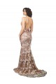 Fishtail Shaped V-Neck Embroidered Foral Lace Wedding Dress