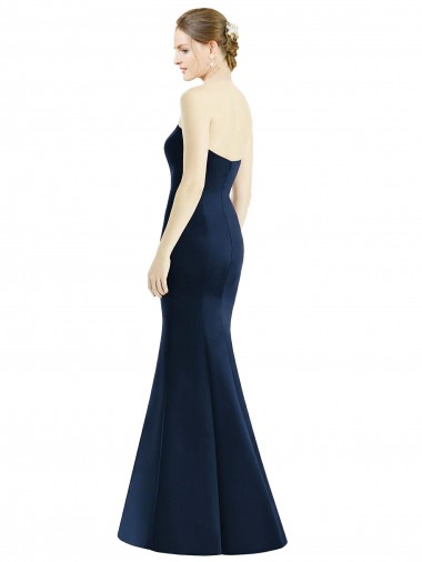 Long Mermaid Full Length Strapless Satin Bridesmaid Dress Canada