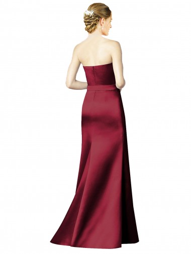 Strapless Satin Bridesmaid Dress with Asymmetrical Draped Bodice Canada