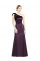 Full Length One Shoulder Satin Bridesmaid Dress with Bow Shoulder Detail Canada