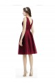 Short Midi Length Satin Cocktail Bridesmaid Dress with Bateau Neckline and V-Back Canada