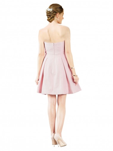 Short Knee Length Sweetheart Satin Cocktail Bridesmaid Dress Canada