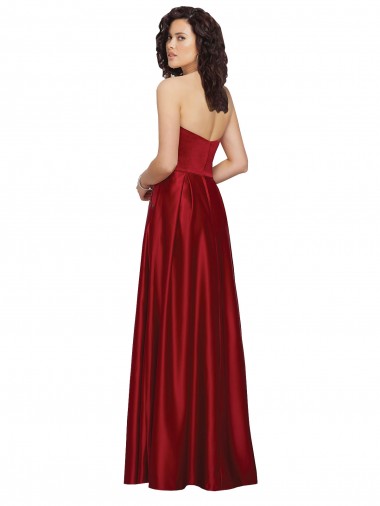 Strapless Satin Bridesmaids Dress with Beaded Pocket and Soft Pleating Canada