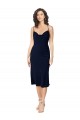 Short Cocktail Midi Length Formal Silky Satin Bridesmaid Dress / Prom Dress with Cowl Neck and Cross Back Straps Canada