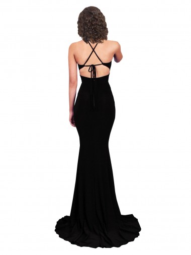 Fishtail Shaped V-Neck Open Back Formal Spandex Bridesmaid Dress / Prom Dress Canada