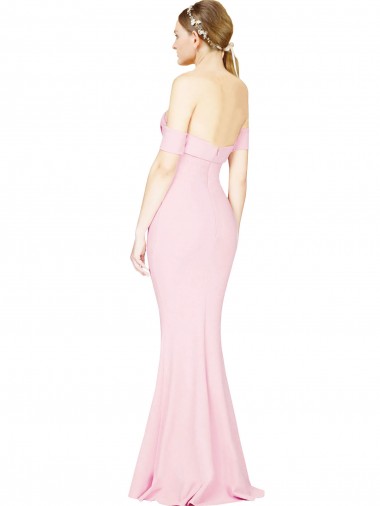 Full Length Off the Shoulder Bridesmaid Dress / Prom Dress with Twist Front Canada