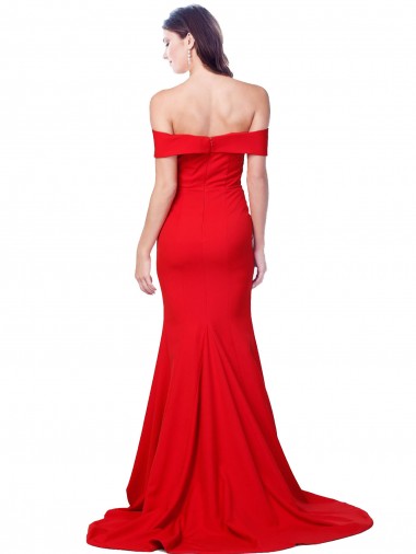 Criss Cross Full Length Long Formal Crepe Bridesmaid Dress / Prom Dress with Side Split Canada