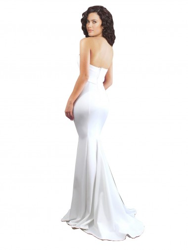 Sweetheart Strapless High Neck Long Formal Crepe Bridesmaid Dress / Prom Dress Canada