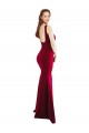 Square Neckline and Backline Fitted Formal Crepe Bridesmaid Dress / Prom Dress