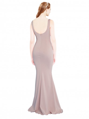 Sleeveless Scoop Neck Fully Lined Formal Crepe Bridesmaid Dress / Prom Dress Canada