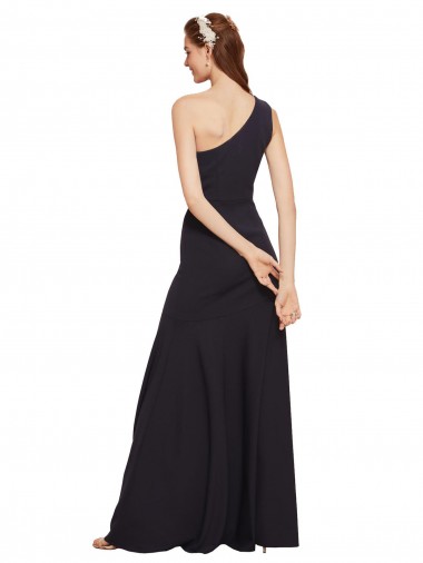 Fit and Flare Formal Crepe Bridesmaid Dress / Prom Dress with One Shoulder Canada