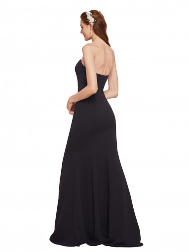 Strapless Bodycon Long Formal Crepe Bridesmaid Dress / Prom Dress with High Slit Canada