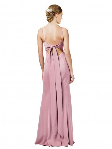 Fit and Flare Slim Formal Crepe Bridesmaid Dress / Prom Dress with Cutout Back Canada