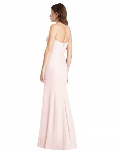 Strapless Crepe Trumpet Bridesmaid Dress / Prom Dress with Front Slit Canada