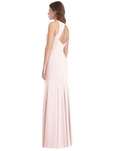 Diamond Cutout Back Trumpet Bridesmaid Dress / Prom Dress with Front Slit Canada