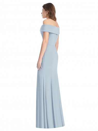 Cuffed Off the Shoulder Long Trumpet Bridesmaid Dress / Prom Dress Canada