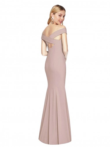 Off the Shoulder Criss Cross Back Trumpet Bridesmaid Dress / Prom Dress Canada