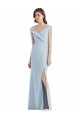 Romantic Off the Shoulder Long Maxi Bridesmaid Dress with Side Slit Canada