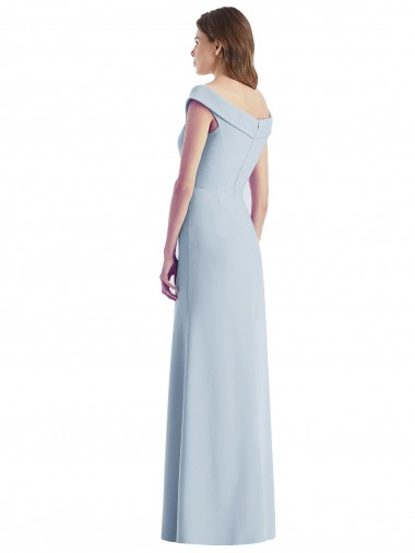 Romantic Off the Shoulder Long Maxi Bridesmaid Dress with Side Slit Canada