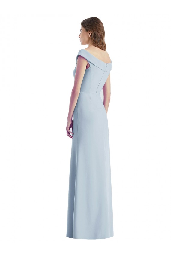 Romantic Off the Shoulder Long Maxi Bridesmaid Dress with Side Slit Canada