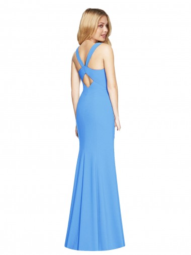 Flattering Trumpet Long Sleeveless Bridesmaid Dress / Prom Dress with Open Back Canada