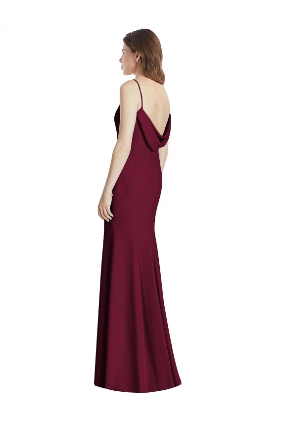 Open Cowl Back Bateau Neck Trumpet Bridesmaid Dress Canada
