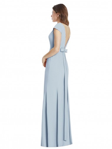 Bateau Neck Cap Sleeves Open Back Trumpet Bridesmaid Dress / Prom Dress Canada