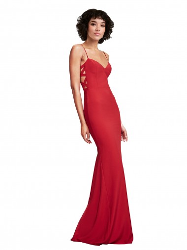 Shop Spaghetti Strap Slip Neckline Formal Crepe Bridesmaid Dress / Prom Dress Canada