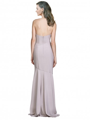 Crepe Mermaid Bridesmaid Dress / Prom Dress with Low Back Canada