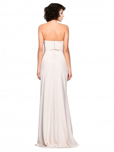 Strapless Crepe Fitted Bridesmaid Dress / Prom Dress with Twist Bow Canada