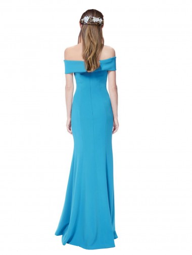 Off the Shoulder Formal Crepe Bridesmaid Dress / Prom Dress with Fitted Silhouette Canada