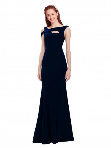Sleeveless Formal Crepe Mermaid Bridesmaid Dress / Prom Dress with Side Slit Canada
