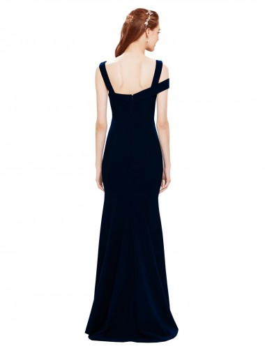 Sleeveless Formal Crepe Mermaid Bridesmaid Dress / Prom Dress with Side Slit Canada