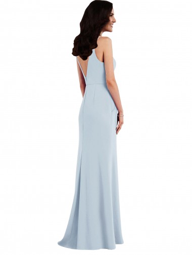 V Back Spaghetti Strap Maxi Bridesmaid Dress / Prom Dress with Pockets Canada