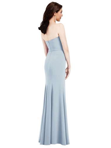Strapless Notch Crepe Bridesmaid Dress / Prom Dress with Front Slit Canada