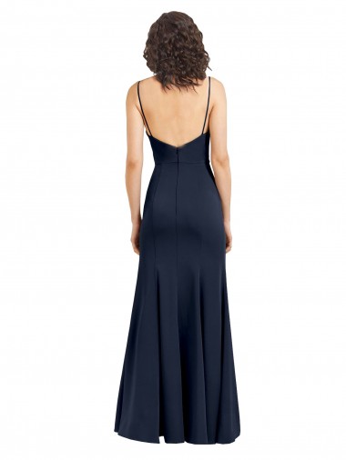 Fit and Flare Scoop Neck Long Sleeveless Stretch Formal Crepe Bridesmaid Dress / Prom Dress Canada