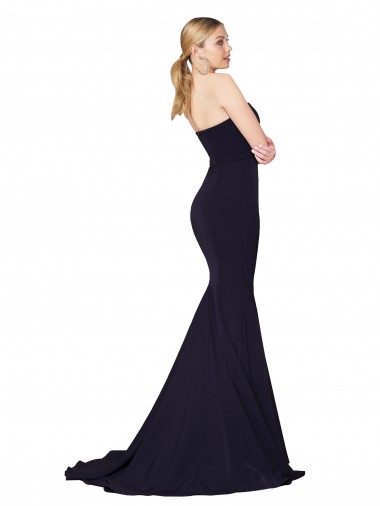 Sweetheart High Neck Sweep Train Sleeveless Formal Crepe Bridesmaid Dress / Prom Dress Canada