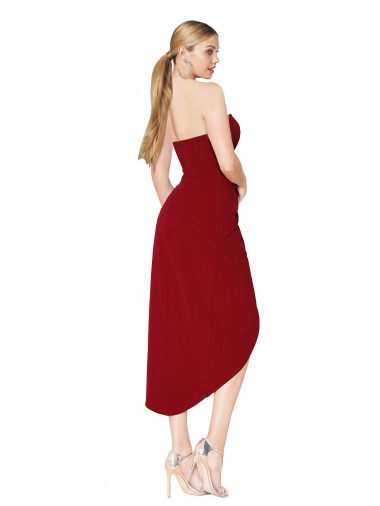 Cocktail Length Sweetheart Mermaid Wrap Formal Crepe Bridesmaid Dress / Prom Dress Canada